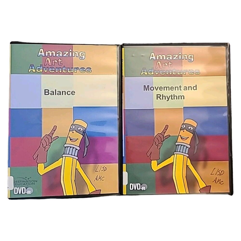 2 Amazing Art Adventures Educational DVDs Balance & Movement‎ And Rhythm